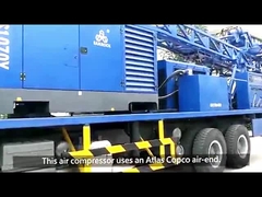 Machine de forage de puits d'eau montée sur camion