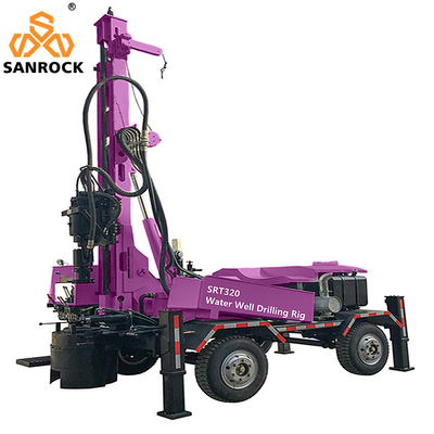 Machine de forage de puits hydraulique portable à puits profonds montée sur remorque