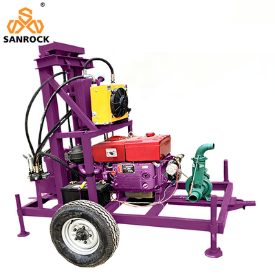 Machine de forage hydraulique pour puits d'eau à remorque