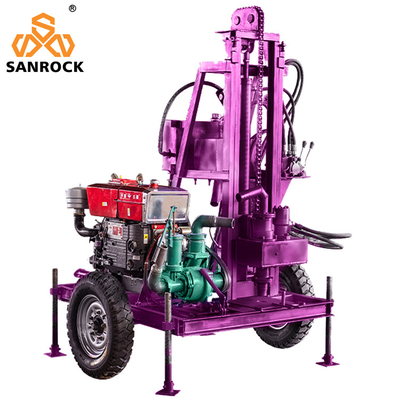 Machine de forage hydraulique pour puits d'eau à remorque