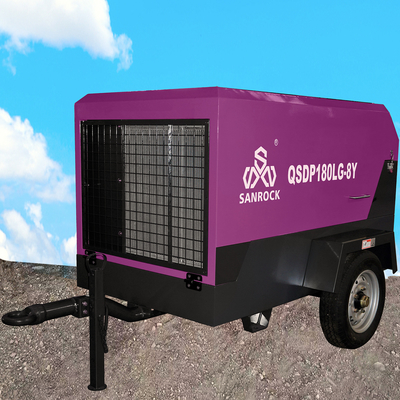 Compresseur d'air à petite vis Moteur diesel minier portable Compresseur d'air à vis