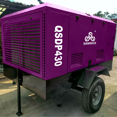 Compresseur d'air à vis diesel minier Compresseur d'air à vis rotatif portable