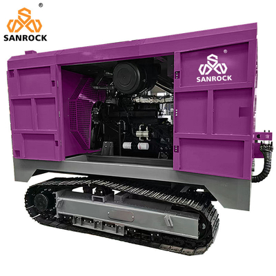 Compresseur d'air à vis à chenille Machine minière Moteur diesel Compresseur d'air à vis rotatif