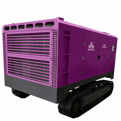 Compresseur d'air à vis à chenille Machine minière Moteur diesel Compresseur d'air à vis rotatif
