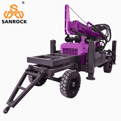 Machine de forage de puits d'eau portable avec une longueur de poussée de 3300 mm et système hydraulique