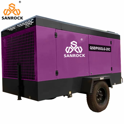 CE 20bar Puissance du moteur 191KW Moteur diesel portable Compresseur d'air à vis rotatif pour l'exploitation minière