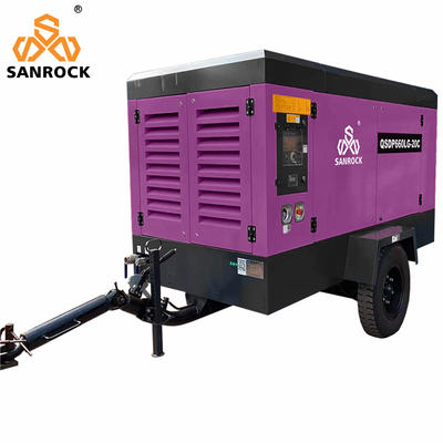 CE 20bar Puissance du moteur 191KW Moteur diesel portable Compresseur d'air à vis rotatif pour l'exploitation minière