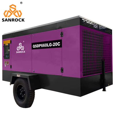 CE 20bar Puissance du moteur 191KW Moteur diesel portable Compresseur d'air à vis rotatif pour l'exploitation minière