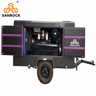 CE 20bar Puissance du moteur 191KW Moteur diesel portable Compresseur d'air à vis rotatif pour l'exploitation minière