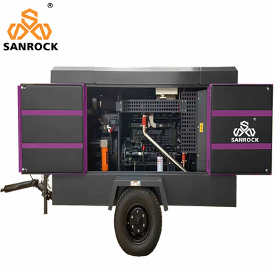 Compresseur d'air à vis portable de 2800 kg de capacité 20 Bar pour le réservoir de carburant 340L