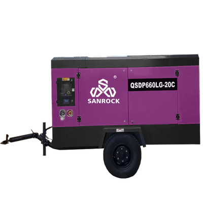CE 20bar Puissance du moteur 191KW Moteur diesel portable Compresseur d'air à vis rotatif pour l'exploitation minière