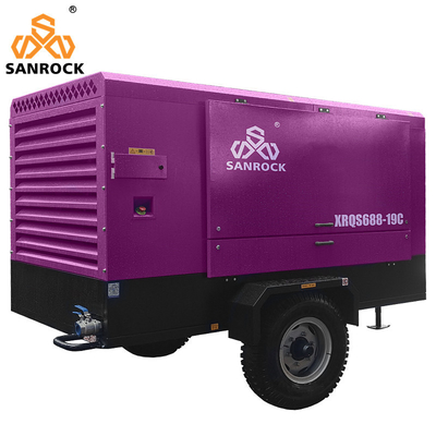 Compresseur d'air à vis rotatif avec moteur diesel Cummins