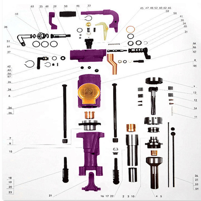 Machine de forage de roche pneumatique à jambes pneumatiques