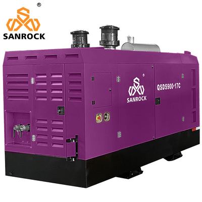 25 m3/min Consommation d'air 17 bar Compresseur d'air à vis diesel portable pour machine de forage de puits d'eau