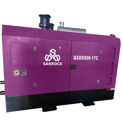 25 m3/min Consommation d'air 17 bar Compresseur d'air à vis diesel portable pour machine de forage de puits d'eau