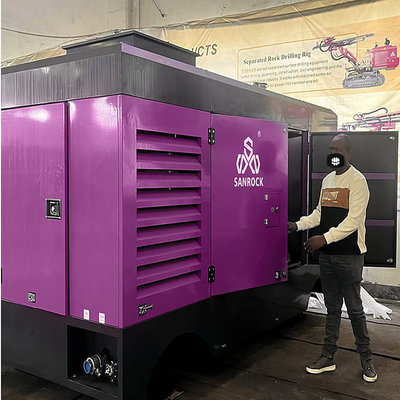 Compresseur d'air à vis à entraînement direct du moteur Cummins pour un rendement de forage élevé