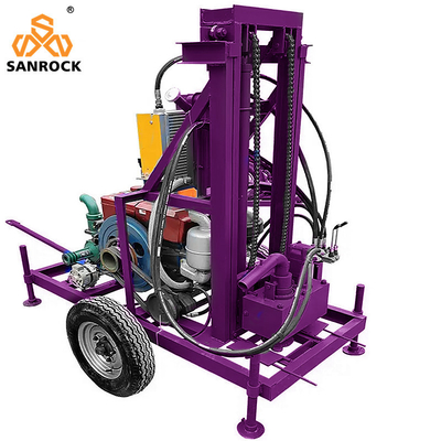 Forage de puits d'eau moteur diesel machine de forage d'eau portable remorque Forage de puits d'eau monté