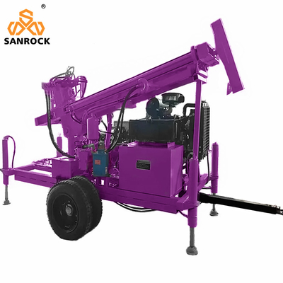 Machines de forage de puits d'eau couple de rotation 3500 N.m Réservoir de forage monté sur remorque Réservoir de forage de puits d'eau petit