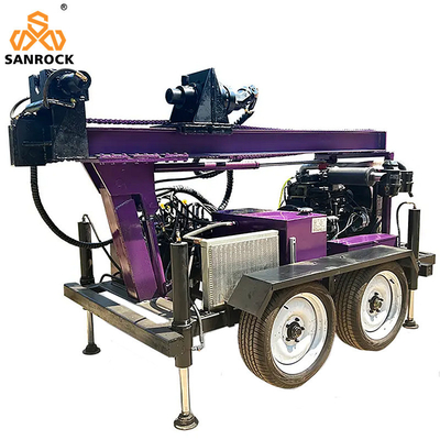 Forage de puits d'eau de petite taille Machine rotative de forage de trous de forage remorque Forage de puits d'eau monté