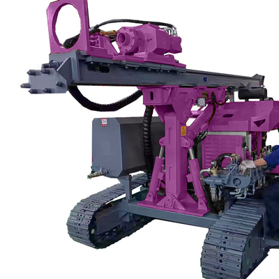 Machine de battage de pieux solaire diesel pour glissières de sécurité routières, pieux de battage, pieux vissés