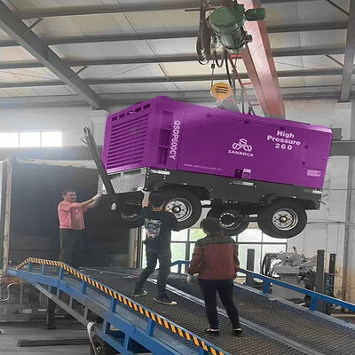 Compresseur d'air à vis haute efficacité 15 bars pour l'exploitation minière, compresseur d'air rotatif à vis