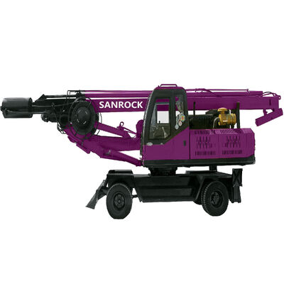 Engin de forage rotatif sur roues pour projets de stabilisation de pentes