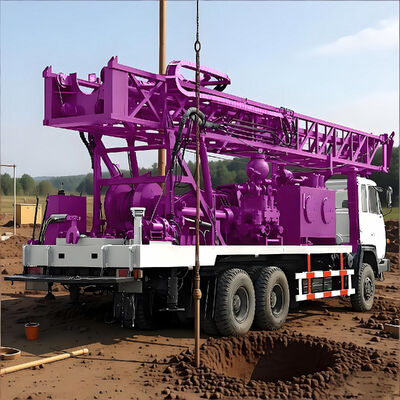 Équipement de forage de puits d'eau souterraine Des performances robustes Un camion monté sur une plateforme de forage de puits d'eau