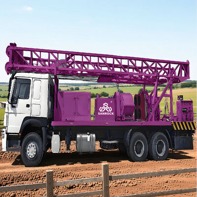 Équipement de forage de puits d'eau souterraine Des performances robustes Un camion monté sur une plateforme de forage de puits d'eau