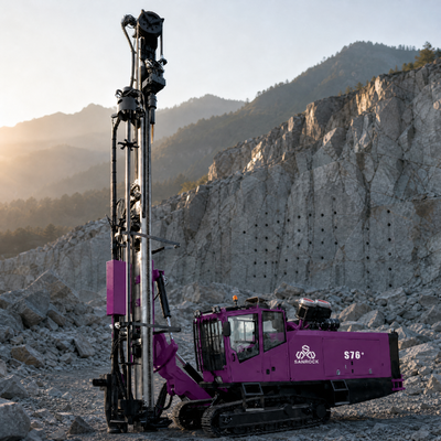 Crawler Drilling Rig Machine Water Cooled Turbo Engine More Power Consumes Less Fuel Hydraulic DTH Drilling Rig
