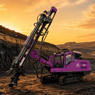 Crawler Drilling Rig Machine Water Cooled Turbo Engine More Power Consumes Less Fuel Hydraulic DTH Drilling Rig